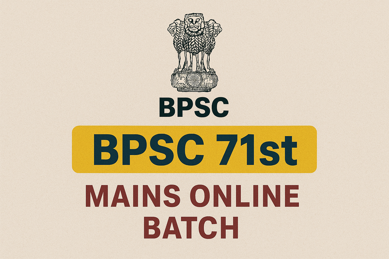 BPSC 71st Mains Online Class